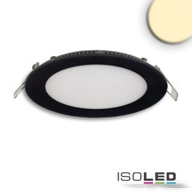   LED mélysugárzó, 9W, kerek, ultra lapos, vakítás-csökkentett, fekete, meleg fehér, dimmel. CRI90