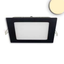   LED mélysugárzó, 9W, szögletes, ultra lapos, vakítás-csökkentett, fekete, meleg fehér, dimmel.