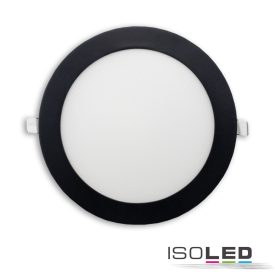   LED mélysugárzó, 18W, kerek, ultra lapos, vakításcsökkentett, fekete, meleg fehér. CRI90