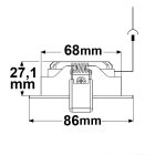 LED süllyesztett lámpatest Slim68 csiszolt alumínium, kerek, 9W, meleg fehér, DALI dimmelheto