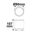 LED mennyezetre szerelt spot IP65, fekete, 10W, ColorSwitch 3000|4000|5000K, dimmelheto
