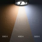 LED mennyezetre szerelt spot IP65, fekete, 25W, ColorSwitch 3000|4000|5000K, dimmelheto