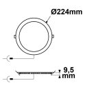 LED mélysugárzó ultralapos kerek fehér, 18W, 225mm, színváltó 3000|3500|4000K, dimmelheto