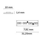 LED HEQ919/940 lineáris flexibilis szalag, 24V, 6W+6W, IP20, fehér dinamikus, 256 LED/m
