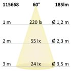 LED padlóba süllyesztett spot, kerek 45mm, rozsdamentes acél, 12-24V, IP67, 3W, 60°, meleg fehér
