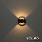 LED padlóba süllyesztett spot, kerek 2SIDE 60mm, fekete, 12-24V, IP67, 3W, 60°, meleg fehér