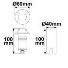 LED padlóba süllyesztett spot, kerek 2SIDE 60mm, fekete, 12-24V, IP67, 3W, 60°, meleg fehér