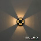 LED padlóba süllyesztett spot, kerek 4SIDE 60mm, fekete, 12-24V, IP67, 3W, 60°, meleg fehér
