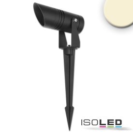   LED kerti reflektor, kerek, rozsdamentes acél, fekete, 12-24V, IP65, 6W, 30°, meleg fehér