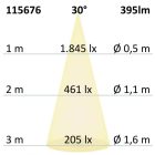 LED kerti reflektor, kerek, rozsdamentes acél, fekete, 12-24V, IP65, 6W, 30°, meleg fehér