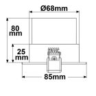 Beépíthési keret négyszögletes, 68 mm-es kivágással, fehér, GU10/MR16 spotokhoz