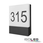 LED házszámlámpa, 10W, IP54, fekete, meleg fehér