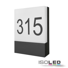 LED házszámlámpa, 10W, IP54, fekete, meleg fehér