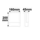 LED házszámlámpa, 10W, IP54, fekete, meleg fehér