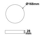 LED átszerelo áramköri lap 168mm, 16W, tartó mágnessel, meleg fehér