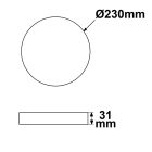 LED átszerelo áramköri lap 230mm, 24W, tartó mágnessel, meleg fehér