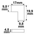 Érintkezos sarokösszeköto (max. 4A) K2-28 2 pólusú IP20 flex salaghoz, szélessége 8mm