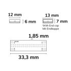 LED HT RGB COB flex. szalag 100°C környezeti homérsékletig, 24V DC, 14,4W, IP68, 5m tekercs 540 LED/m