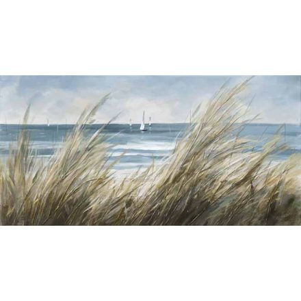 Tóparti kilátás - kézzel festett olajfestmény