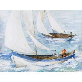 Habos hullámok - kézzel átfestett olajfestmény