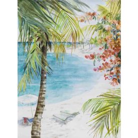 Titkos strand - kézzel átfestett olajfestmény