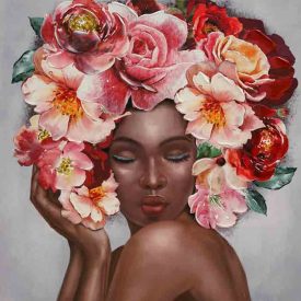 Virágkoszorú - kézzel átfestett olajfestmény