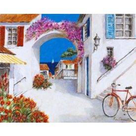 Santorini – kézzel átfestett olajfestmény