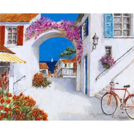 Santorini – kézzel átfestett olajfestmény