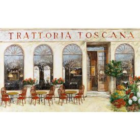 Trattoria Toscana - kézzel átfestett olajfestmény