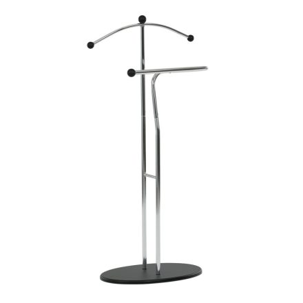 Němý sluha, výška 110 cm, masiv kaučukovník, černé moření, kov chrom