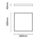 Asalite LED Panel Mennyezetre Rögzíthető Keret (40mm) 60x60cm