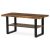 Dohányzóasztal 120x60x55 cm, MDF lap, régi fa dekor, fém, polc, fekete láb