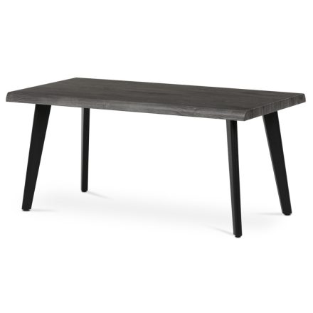 Dohányzóasztal 120x60x55 cm, MDF lap, szürke tölgy dekor, fém, fekete láb