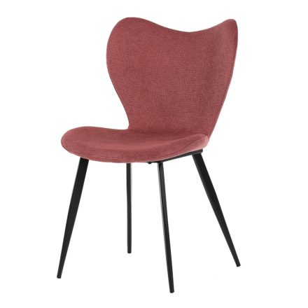 Modern Szövet Étkezőszék Piros Árnyalatban Fekete Fém Lábbal. DCL-1031
