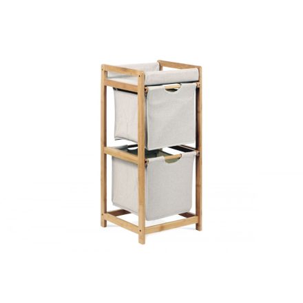 DR-012-2 Tároló Bambusz és Szövet Kivitelben, 2 Rekeszes, Tehebírás: 2,5 kg/rekesz