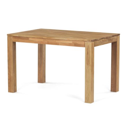 Étkezőasztal 120x80x75 cm, tömör fehér tölgy, olajos felületkezelés, 8x8 cm-es lábak