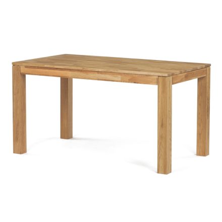 Étkezőasztal 140x80x75, tömör fehér tölgy, olajos felületkezelés, 8x8 cm-es lábak
