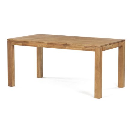 Étkezőasztal 160x90x75, tömör fehér tölgy, olajos felületkezelés, 8x8 cm-es lábak