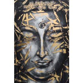 Fenséges Buddha - aranyfóliás vászonkép