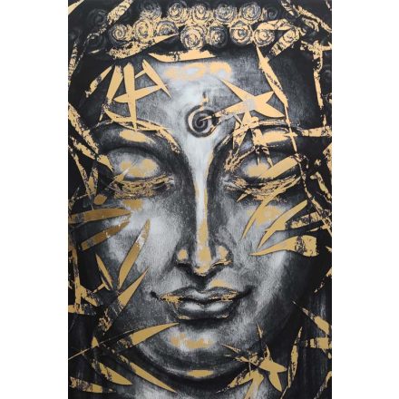 Fenséges Buddha - aranyfóliás vászonkép