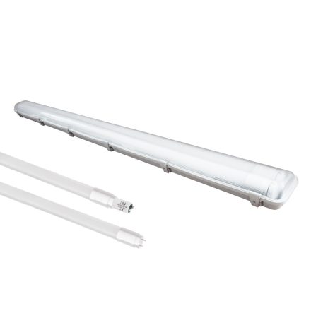 HERMETIKUSAN ZÁRT LÁMPATEST KÉSZLET 2x120cm LED LÁMPÁKHOZ + 2x LED LÁMPA 18W 120CM 4000K