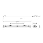 HERMETIKUSAN ZÁRT LÁMPATEST KÉSZLET 2x120cm LED LÁMPÁKHOZ + 2x LED LÁMPA 18W 120CM 4000K