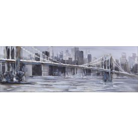 Ködös New York - kézzel átfestett olajfestmény