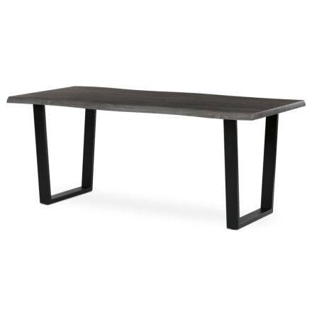 Étkezőasztal, 180x90x75 cm, MDF lap, szürke tölgy dekor, U alakú fém lábak