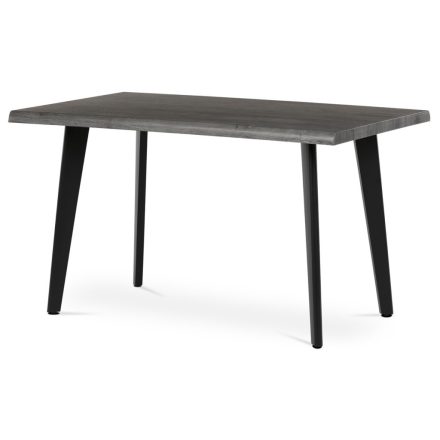 Étkezőasztal, 130x80x75 cm, MDF lap, szürke tölgy dekor, fém láb