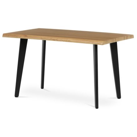 Étkezőasztal, 130x80x75 cm, MDF lap, vadtölgy dekor, fém láb és szerkezet
