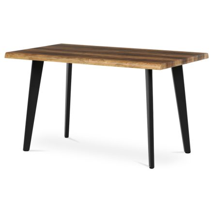 Étkezőasztal, 130x80x75 cm, MDF lap, régi fa dekor, fém láb