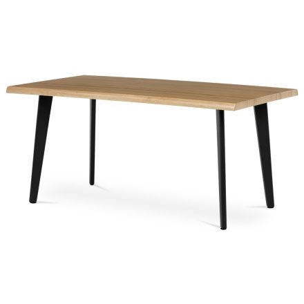 Étkezőasztal, 160x90x75 cm, MDF lap, vadtölgy dekor, fém lábak
