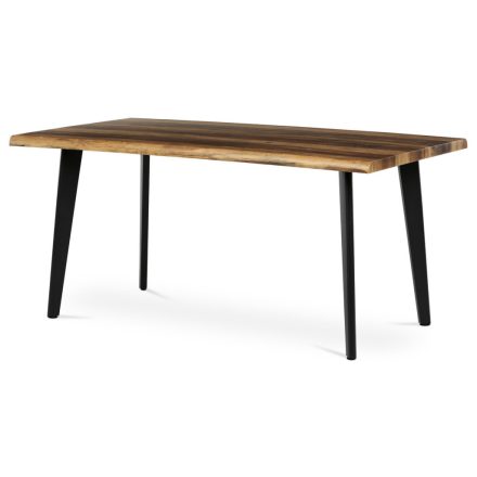 Étkezőasztal, 160x90x75 cm, MDF lap, régi fa dekor, fém láb