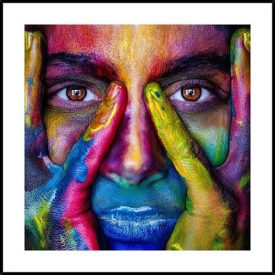 Holi color - keretezett üvegkép